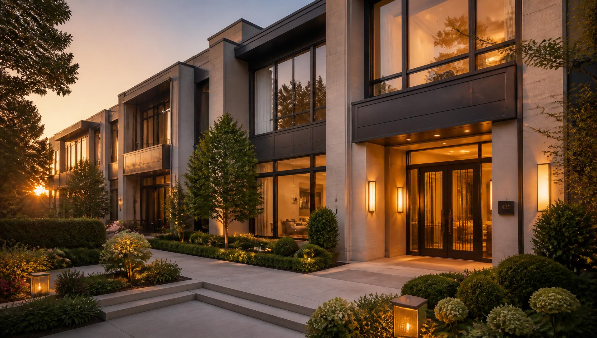 Luxury property at golden hour
